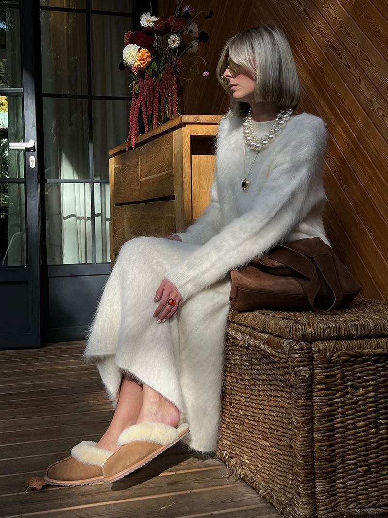 Zipper Printed 2025 Autumn Winter Ins Style Knitted Two-piece Sweater Set For Women Breathable Resistant Dress Attire_voghion.com