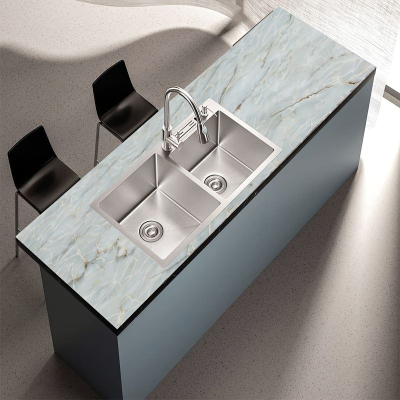 Selbstklebende, abziehbare, wasserfeste Marmortapete in Jadegrün für Badezimmer, geeignet für Schränke und Küchen_voghion.com