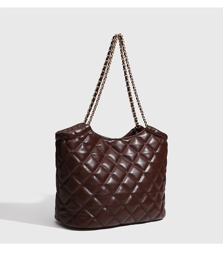 Borsa da donna, stile pigro, alla moda, con catena rombica, grande capacità, semplice, da viaggio, a tracolla, sottobraccio_voghion.com