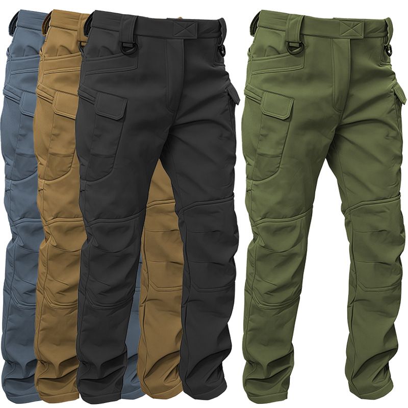 Herenkleding Cross Border X7 Soft Shell Plus Fluwelen Velcro Buitensporten Vrije tijd Bergbeklimmen Skiën Werkkleding Heren Assault Tactical Broek_voghion.com