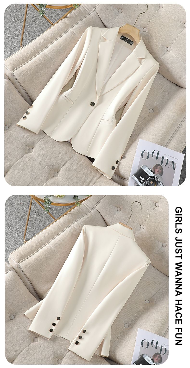 Roupas femininas Preto pequeno terno jaqueta feminina primavera e outono temperamento moda todos combinam lazer deslocamento senhoras roupas de trabalho_voghion.com