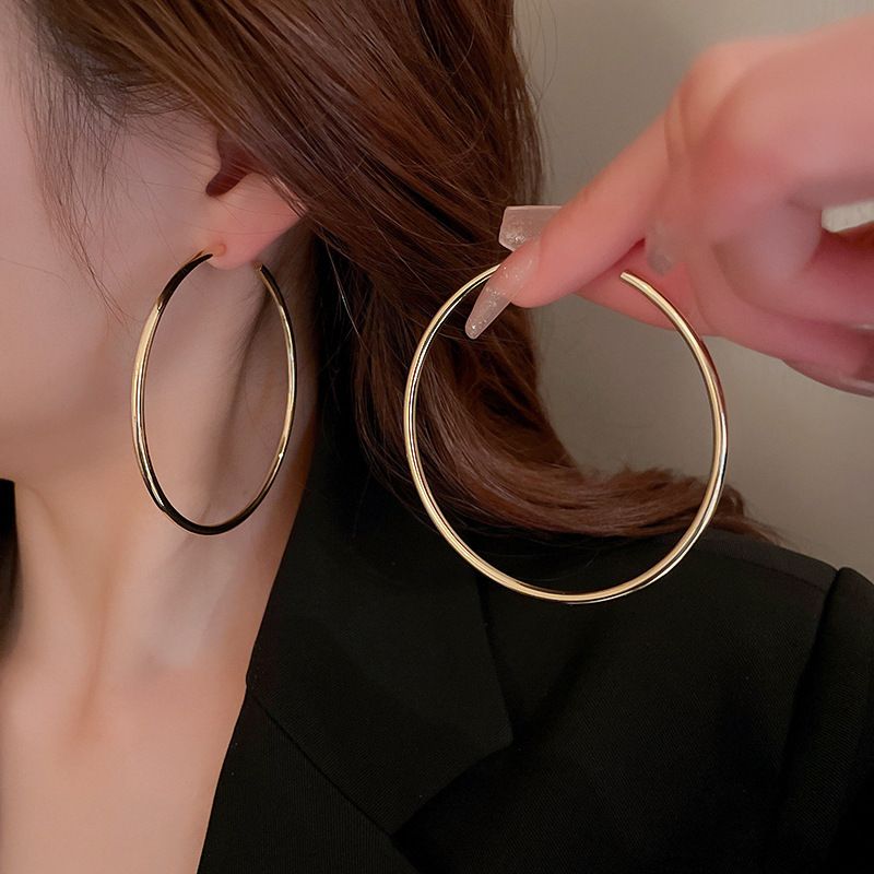 Ago d'argento Metallo Vento Circolare Geometrico Moda Pendolarismo Semplicità Semplice Cerchio Personalizzato Temperamento Di Alta Gamma_voghion.com