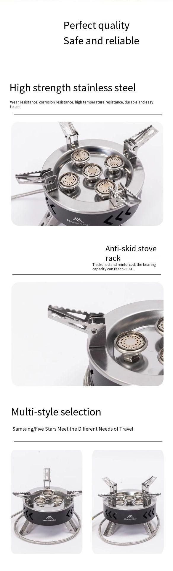 Réchaud à vapeur portable Senju à cinq cœurs, haute température, pour camping, eau bouillante et thé, idéal pour les voyages en voiture_voghion.com