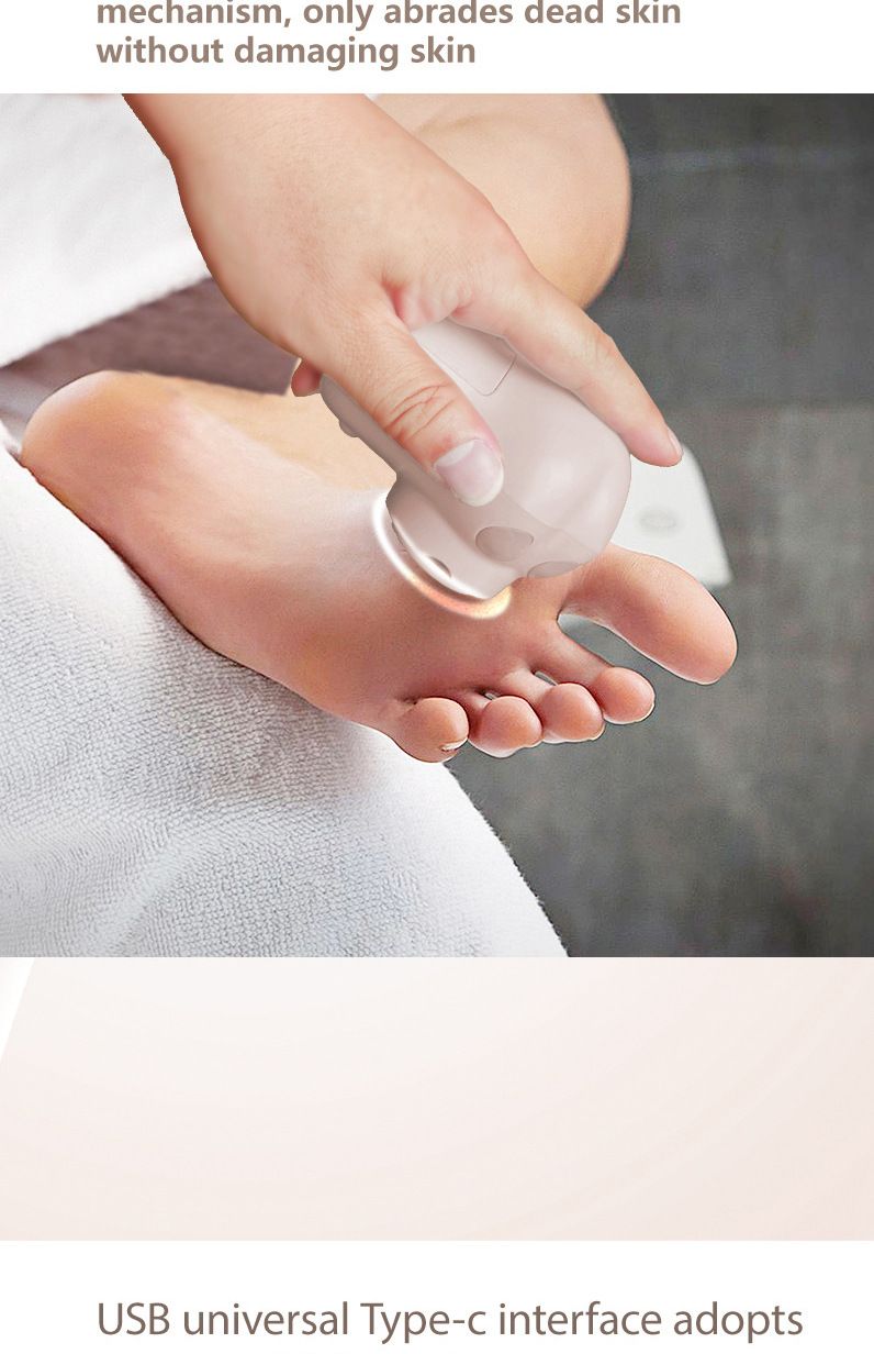 Moedor de pés elétrico, removedor de mini pedicure inteligente, máquina de pedicure recarregável para uso doméstico_voghion.com