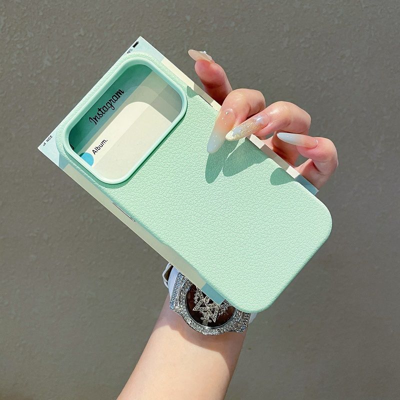 2 IN 1 Candy Color Litchi Pattern Phone Case For IPhone 17 17Air 16 15 14 13 12 11 Pro Max Case Leather Soft Protection Cover_voghion.com