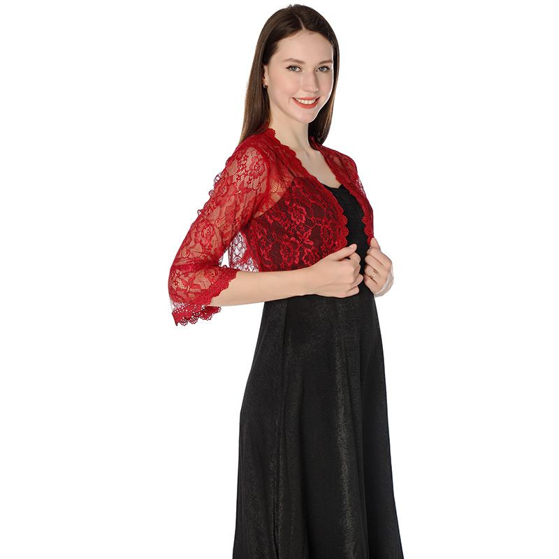 Robe de mariée élégante en dentelle, châle de demoiselle d'honneur, cheongsam, châle de soirée, mode féminine, petit gilet assorti_voghion.com