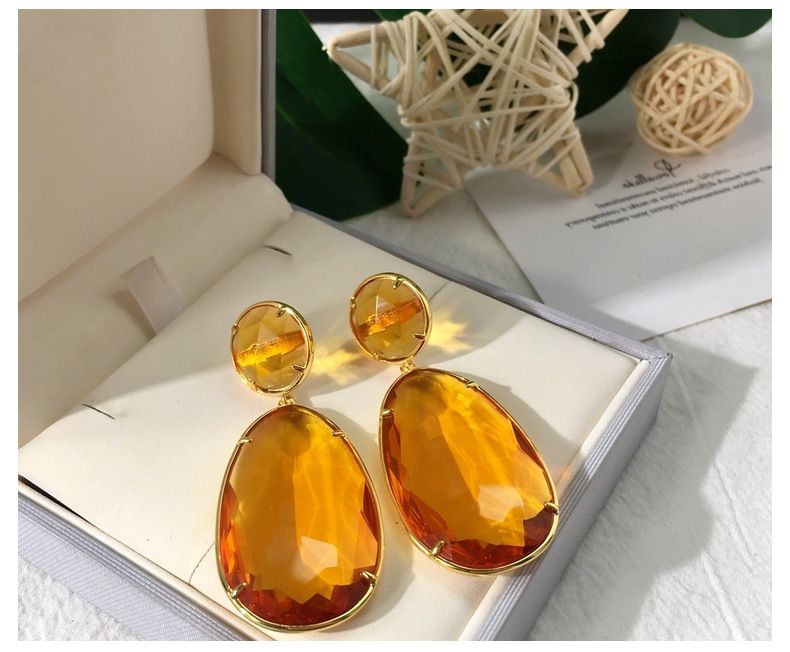 Women's Jewelry Original Emerald Green Earrings Gold And Emerald Double Layer Design Eye Catching And Versatile Online Store Purchase Selected Jewelry_voghion.com