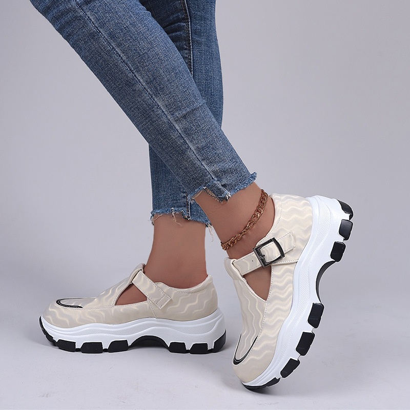 Zapatillas Mujer Nové Tenisky na platformě Dámské Boty přezka Módní klín Ležérní Sportovní boty Žena Chaussure Femme_voghion.com