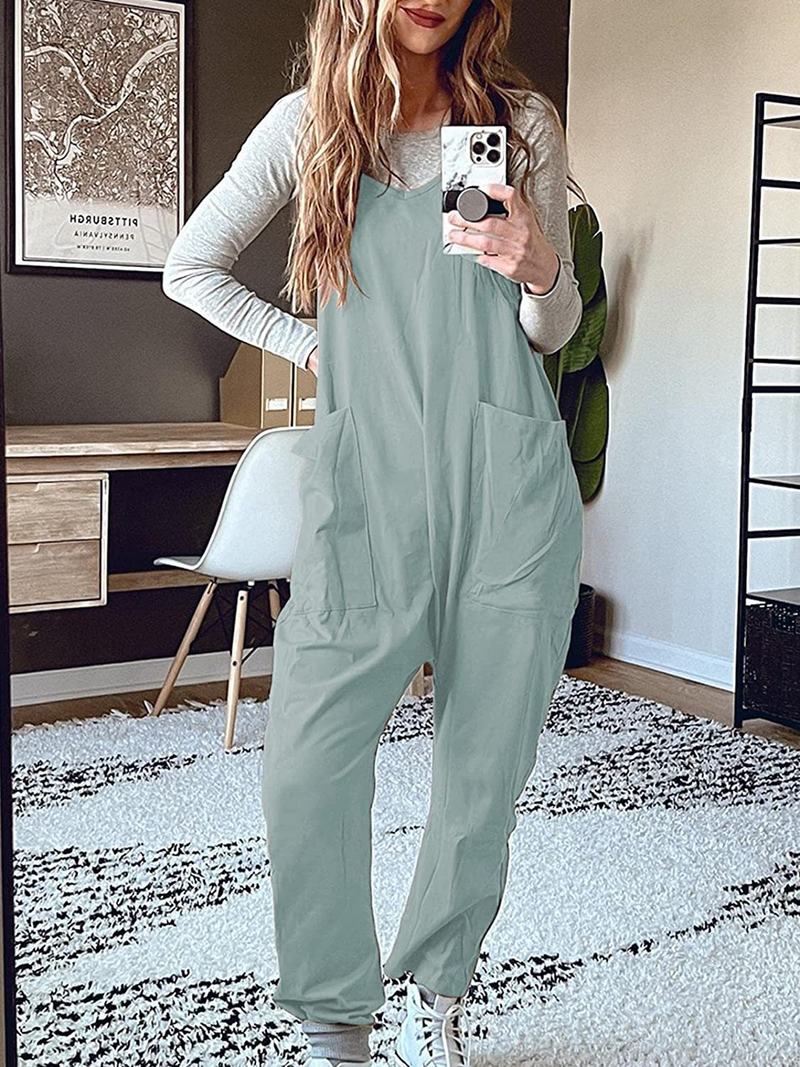 Lässiger Jumpsuit mit Tasche für Damen_voghion.com