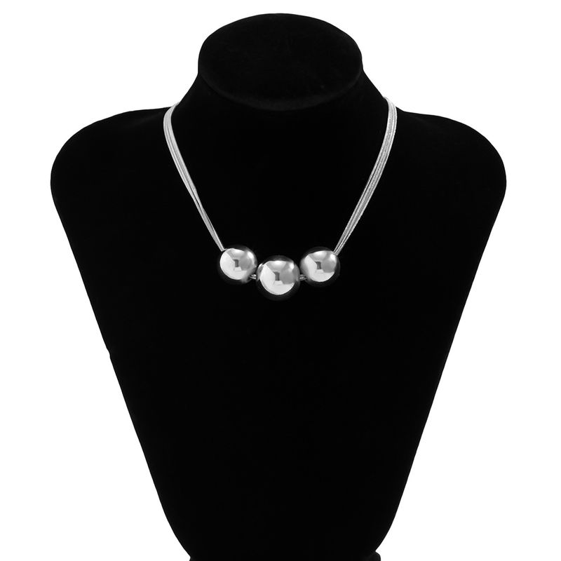 Schmuck übertriebene Punk-Mehrschichtkette, faltbare Halskette, geometrische Kugelpersönlichkeit, kleine Halskette_voghion.com