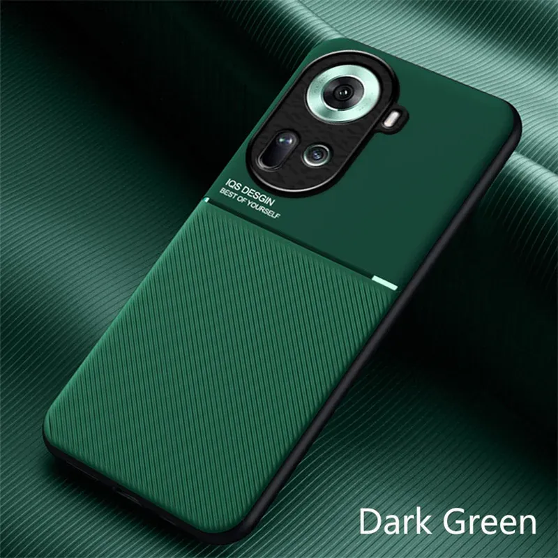 Luxury Leather Case For OPPO Reno 12F 11F 12 11 10 Pro Plus 5G 4G Built In Metal Plate Covers Support Car Holder Magnetic Case_voghion.com
