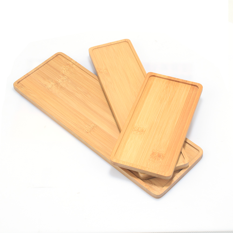 1pc Wooden Bamboo Tray Succulent Cactus Holder Pot Tray Simple Elegan Design Home Decor Plant Flower Pot Saucer Rectangle Shape_voghion.com