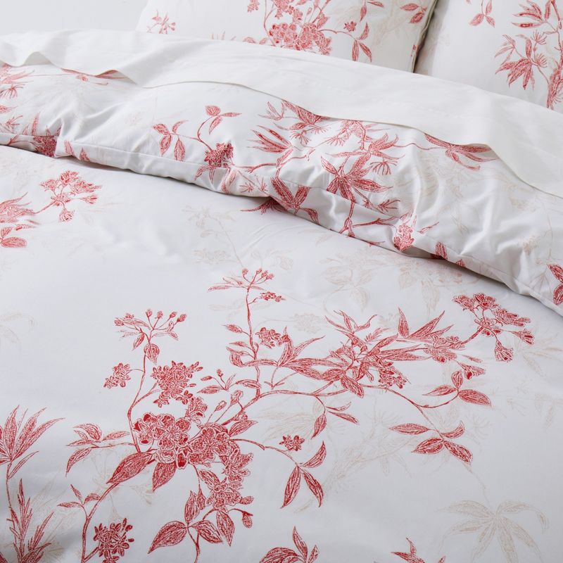 Red Branch Quilt Cover Plant Garden Three Piece Set_voghion.com