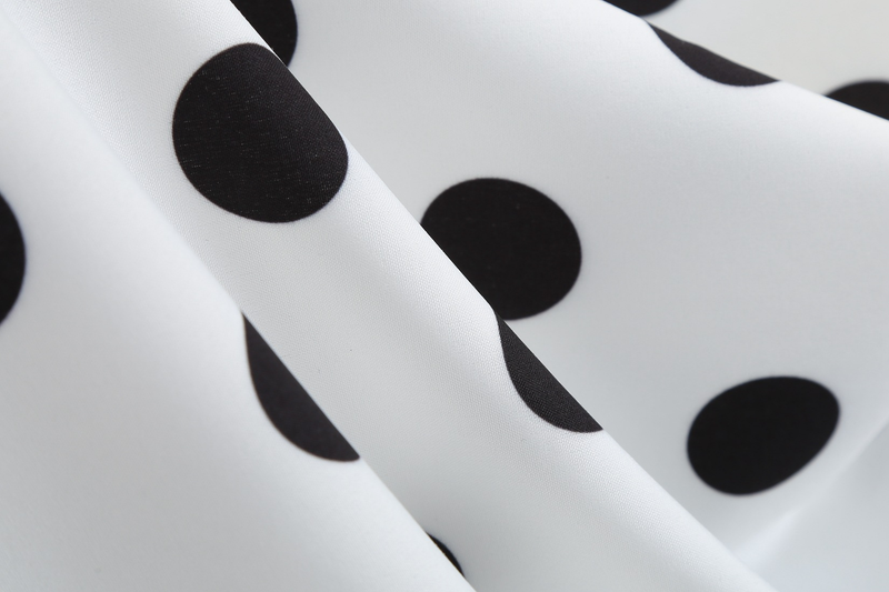 L8036 Neue Sommer frauen Sexy Doppel Strap Open Back Polka Dot Print A-linie Kleid_voghion.com