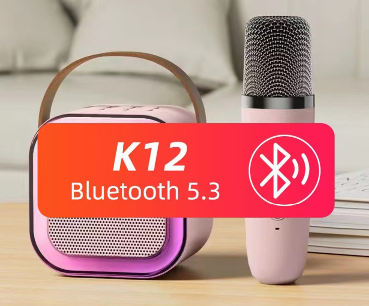 Mini enceinte Bluetooth karaoké sans fil pour enfants avec microphone intégré K12_voghion.com