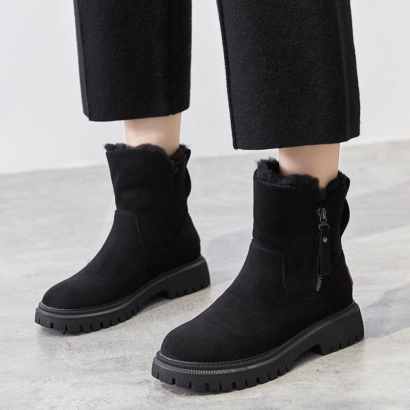 Chaussures femme cachemire bottes chaudes chaussures coton épais bottes de neige_voghion.com