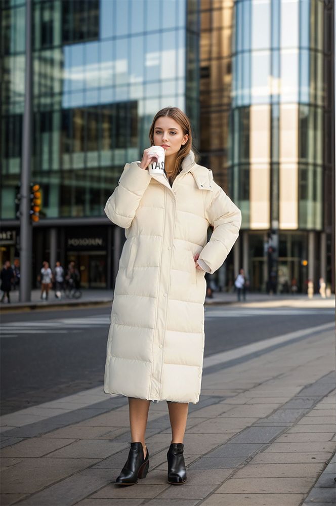 Veste Live Cap pour femme, nouveau style coréen, manteau long en coton, coupe-vent, vêtement d'hiver épais_voghion.com