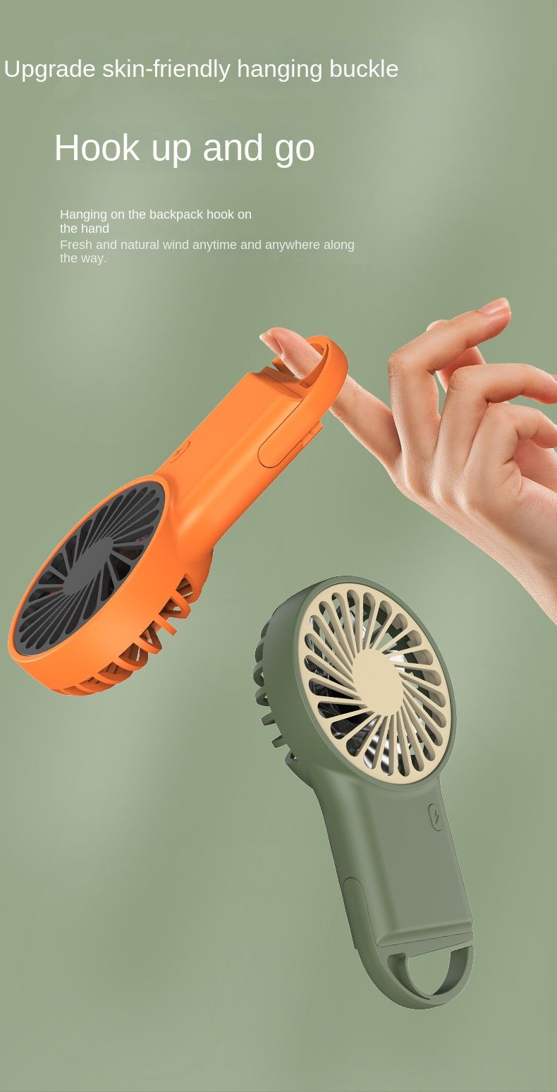 3 Wind Speed Portable Pocket Cooling Electric Fan For Travel Indoor Outdoor Usb Desktop Rechargeable Handheld Fan With Hook_voghion.com