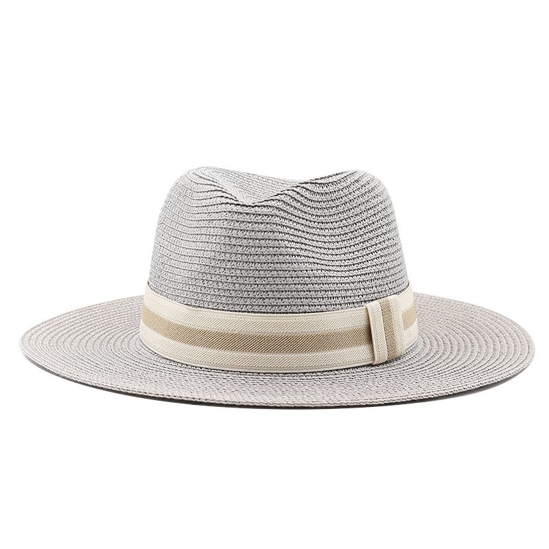 Fashion 54-58-60CM Womens Summer Panama Hats Wide Brim Straw Sun Beach Hat Men Fashion UPF UV Protection Fedoras Cap For Travel_voghion.com