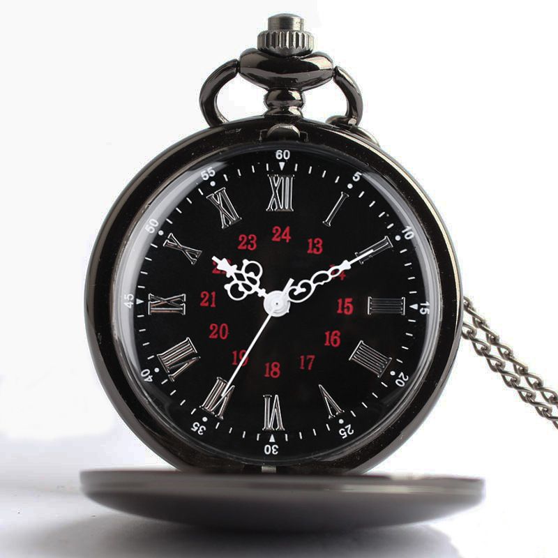 Orologi da tasca retrò alla moda, orologio da tasca al quarzo lucido classico con catena lunga (con catena lunga)_voghion.com