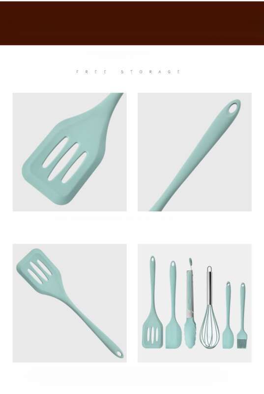 Silicone Kitchenware Scraper 6-piece Baking Tools Complete Set, Silicone , Oil Brush, Egg Beater, Cooking Spoon,_voghion.com