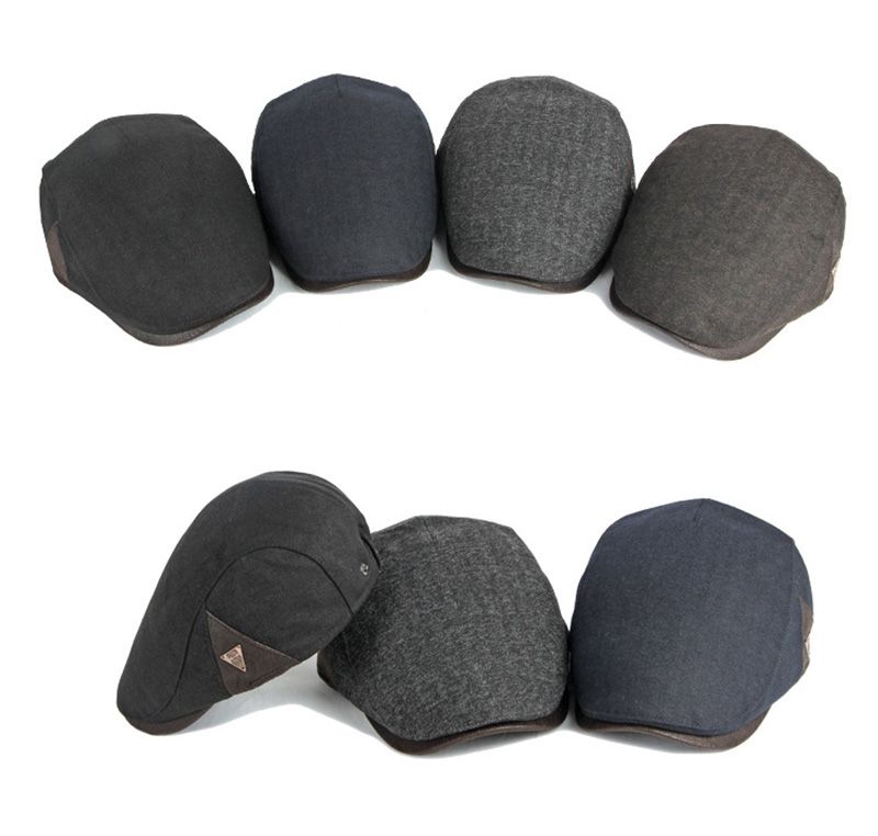 Mode Automne Béret Hommes Rétro Gavroche Ivy Plat Chevrons Bec De Canard Chapeau Peintre Réglable Gatsby Conduite Cabbie Casquette_voghion.com