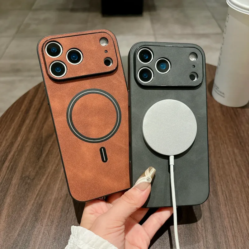 Magnetische Lederhülle für iPhone 17 Pro Max 17 Air 17Pro Hülle Magnet für Mag-Safe Anti-Klopf-Rundum-Kameraschutzhülle_voghion.com