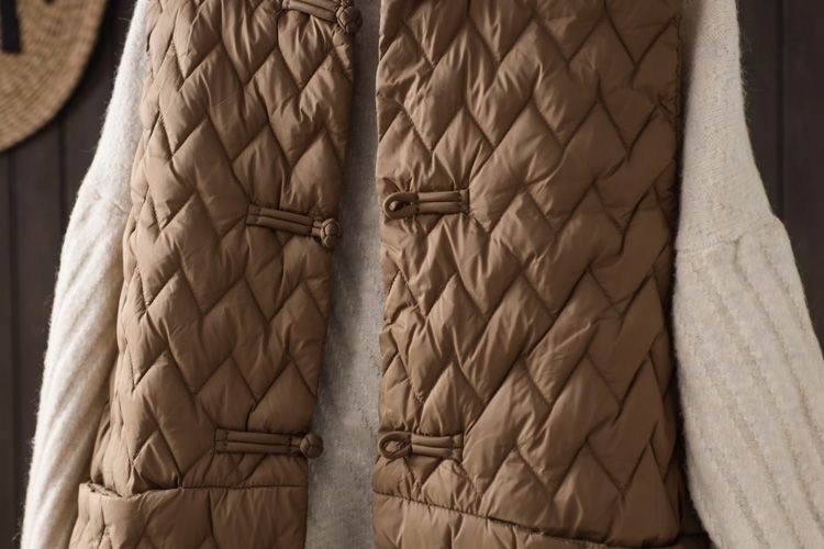 Gilet in cotone con bottoni doppiopetto retrò cinese per donna, leggero, invernale, a strati, snellente, caldo, imbottito_voghion.com