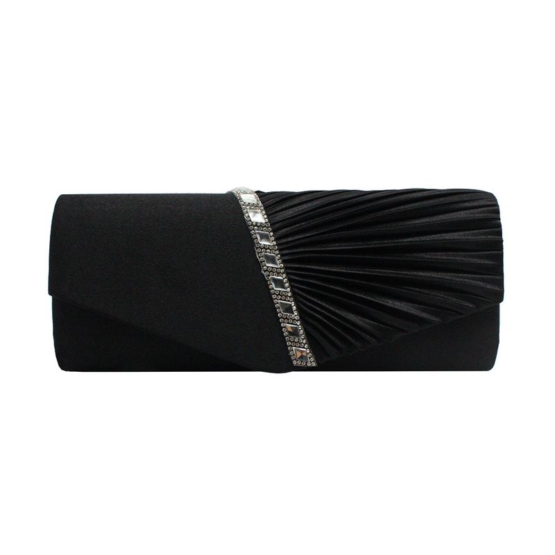 Borsa a tracolla con catena e pochette da trucco con strass da sera alla moda_voghion.com