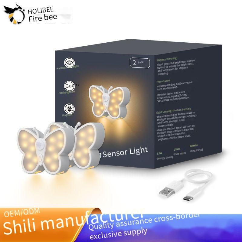 Motion Rechargeable Magnetic Smart Wireless Sensor Night Cat Eye Effect Hallway Stair Light_voghion.com