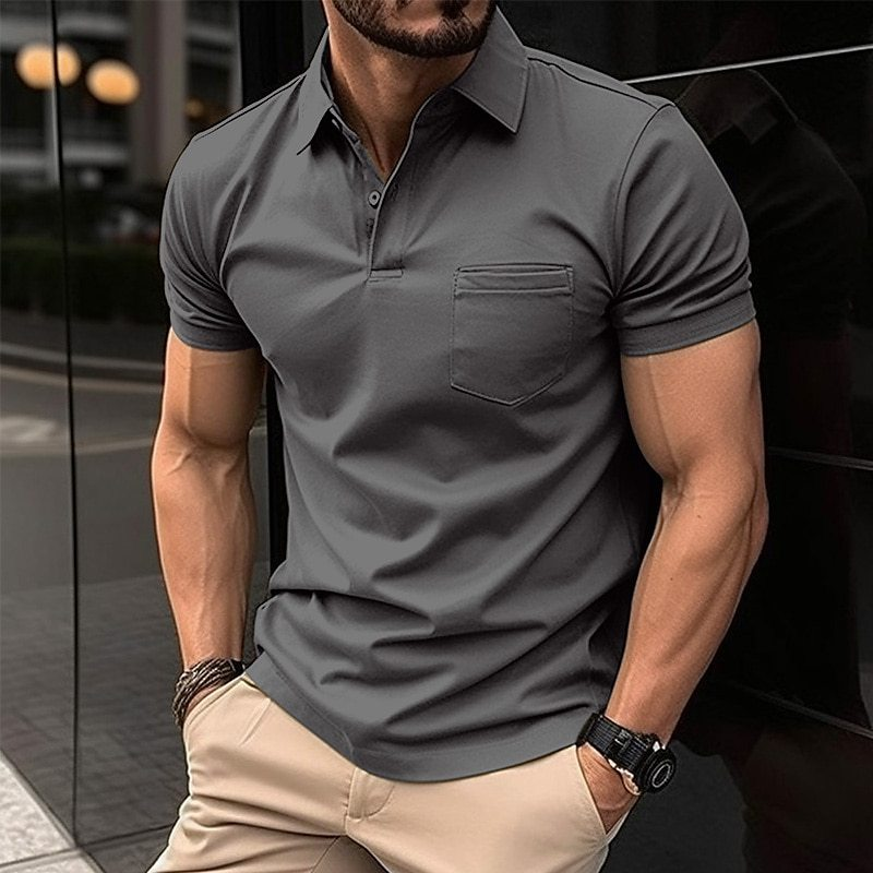 001 In Stock European And American Cross-Border 2023 Summer Button Pocket Men's Sports Polo Shirt_voghion.com