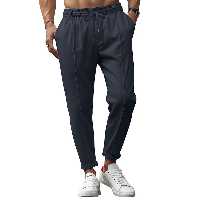 Men's Slim-Fit Chino Pants – Stretch Polyester Business Casual Trousers With Tapered Leg (S-3XL, 6 Classic Colors)_voghion.com