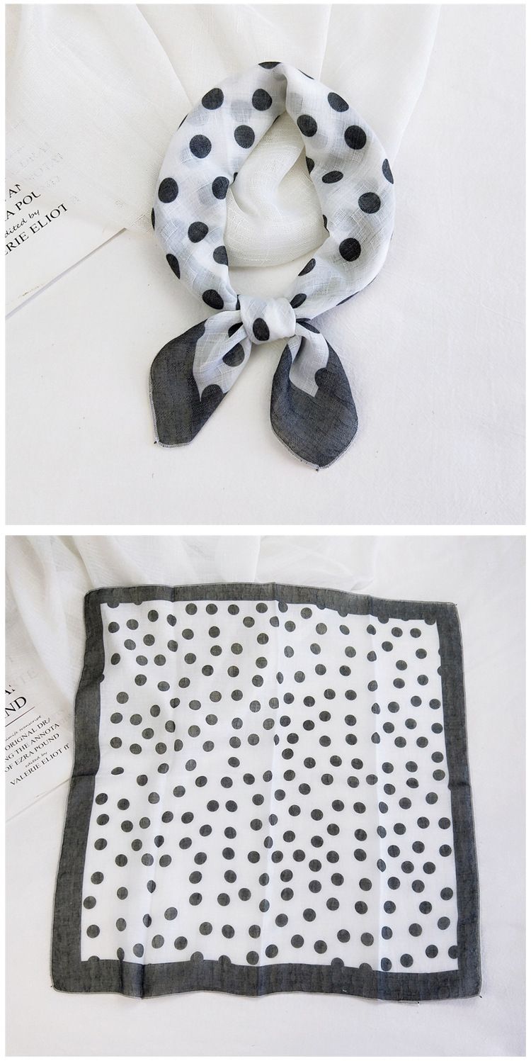 Quadratischer Schal aus Baumwollleinen – kleiner Seidenschal für Damen (koreanischer Stil, Frühling & Herbst, dünn & leicht, modisches Haarband & dekoratives Wickeltuch)_voghion.com