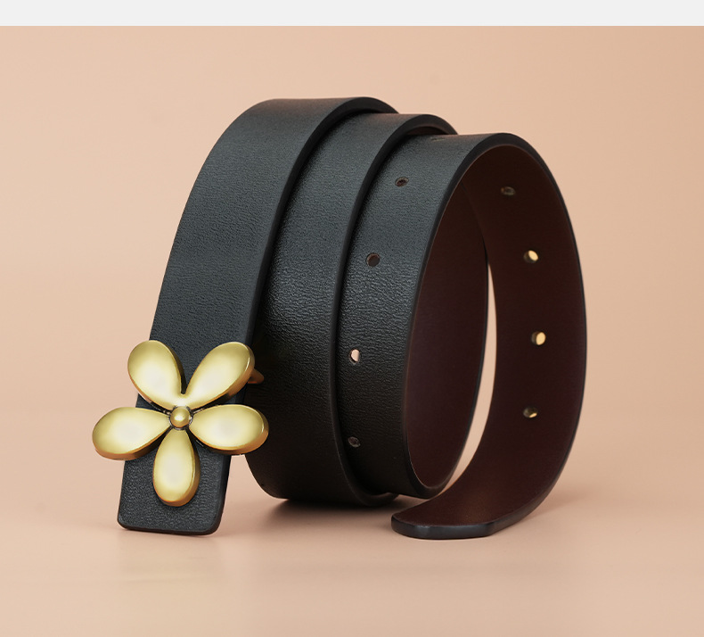 Boucle lisse, mode décontractée, Simple, polyvalente, robe décorative pour femmes, ceinture fine_voghion.com