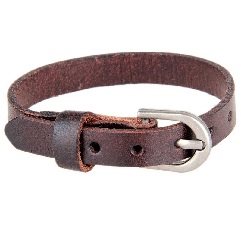 Rindsleder Einfache Perlen Glatte Strap Bunte Casual Trendy Leder Armband_voghion.com