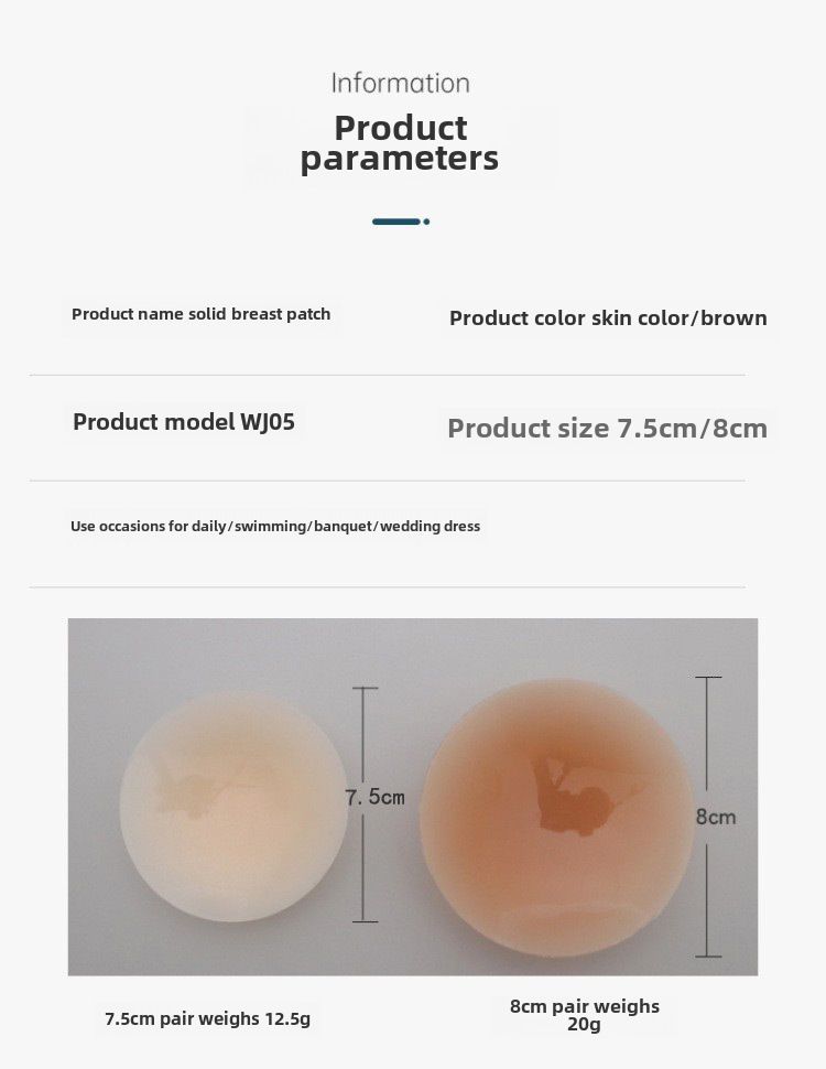 Adesivo in emulsione di silicone solido Adesivo per capezzoli in silicone antiurto Adesivo per il petto invisibile traspirante estivo ultrasottile impermeabile per il nuoto_voghion.com