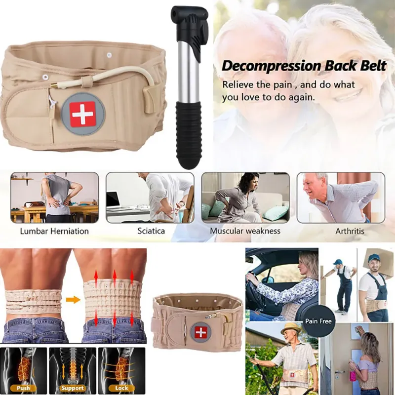 Cintura di decompressione ad aria Fisioterapia Iate Vita Tutore di trazione lombare Correttore posturale della colonna vertebrale Supporto per alleviare il mal di schiena_voghion.com