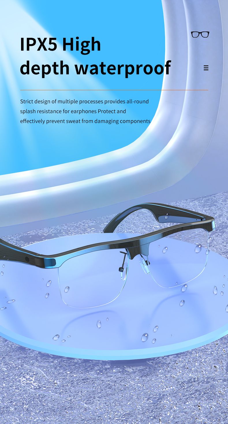 Lunettes intelligentes casque sans fil Bluetooth lunettes de soleil Sport de plein air écouteur appelant musique Anti-bleu lunettes avec_voghion.com