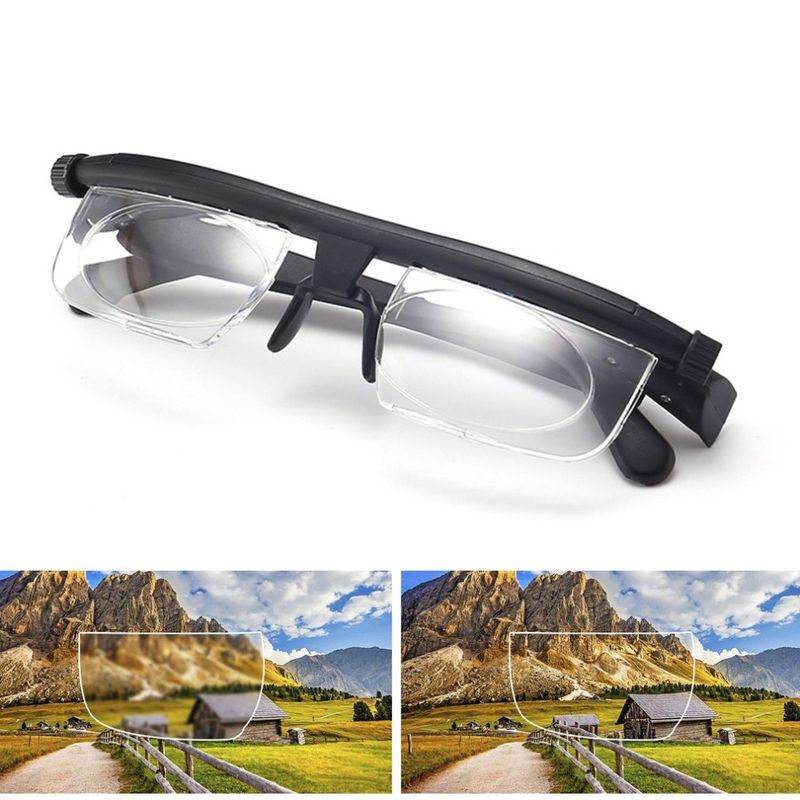 Fashion Adjustable Glasses Lenses Nearsighted Farsighted Computer Reading Driving Unisex Correction Binocular Focus Eyeglass_voghion.com