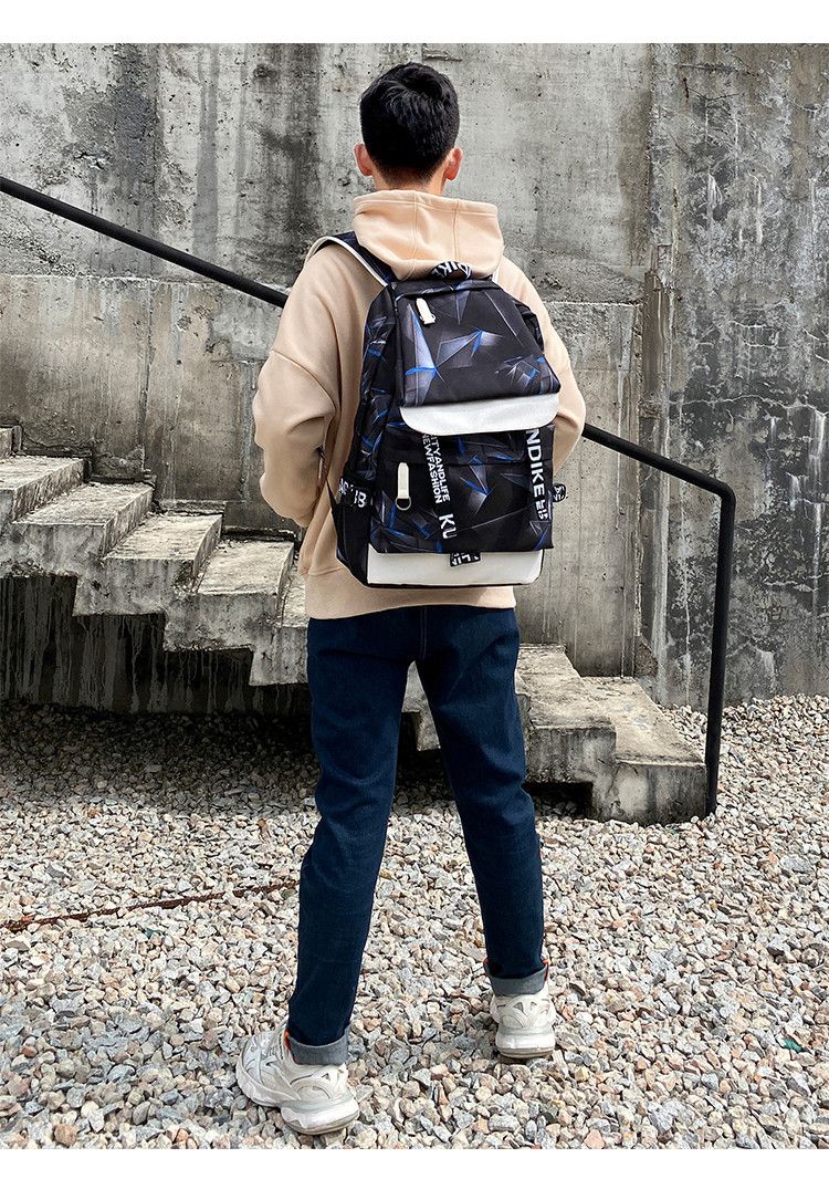 2024 New Korean Edition Boys' Travel Ba Personalized Trend Large Capacity Heat Transfer Printing Casual Student_voghion.com