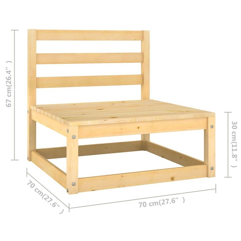 10 Piece Patio Lounge Set with Cushions Solid Pinewood_voghion.com