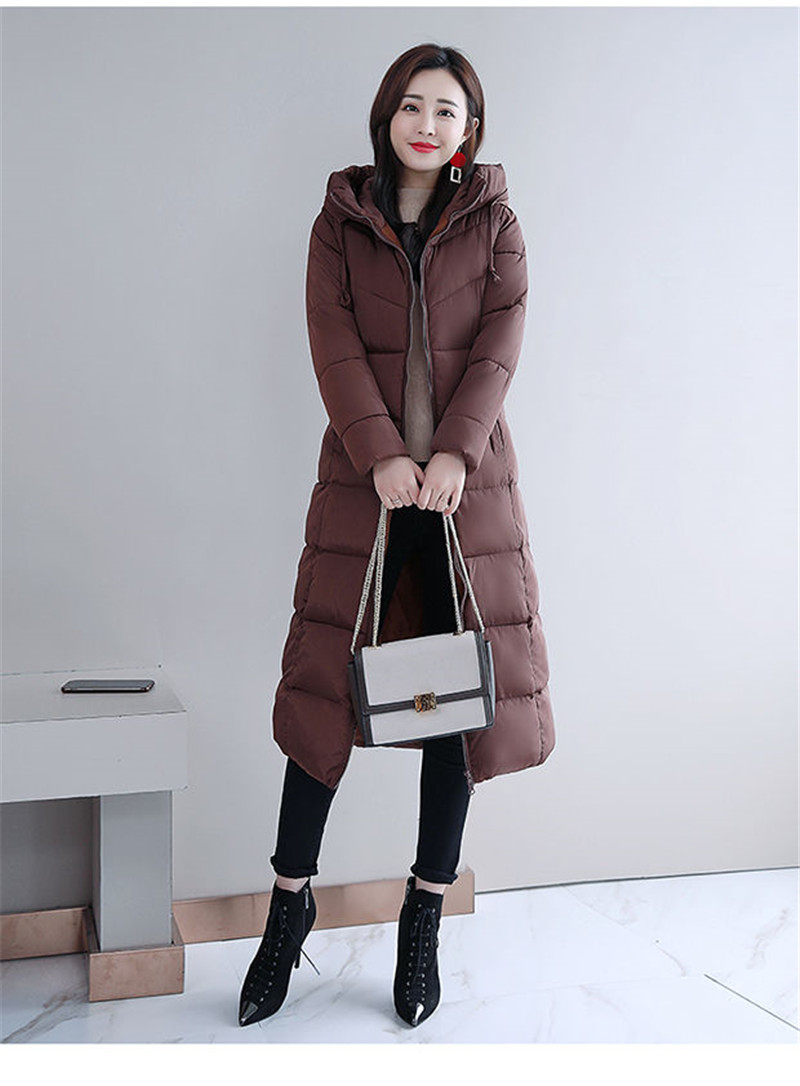 Abrigo de invierno largo y recto para mujer, chaquetas informales, Parka ajustada con capucha, prendas de vestir de moda de gran tamaño, talla grande 5XL, 2023_voghion.com