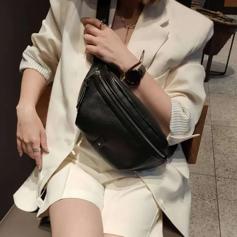 Echtes Leder Designer Frauen Schulter Crossbody Taille Damen Gürtel Taschen Pack Mode Reise Brust Handtaschen Geldbörse Tasche_voghion.com