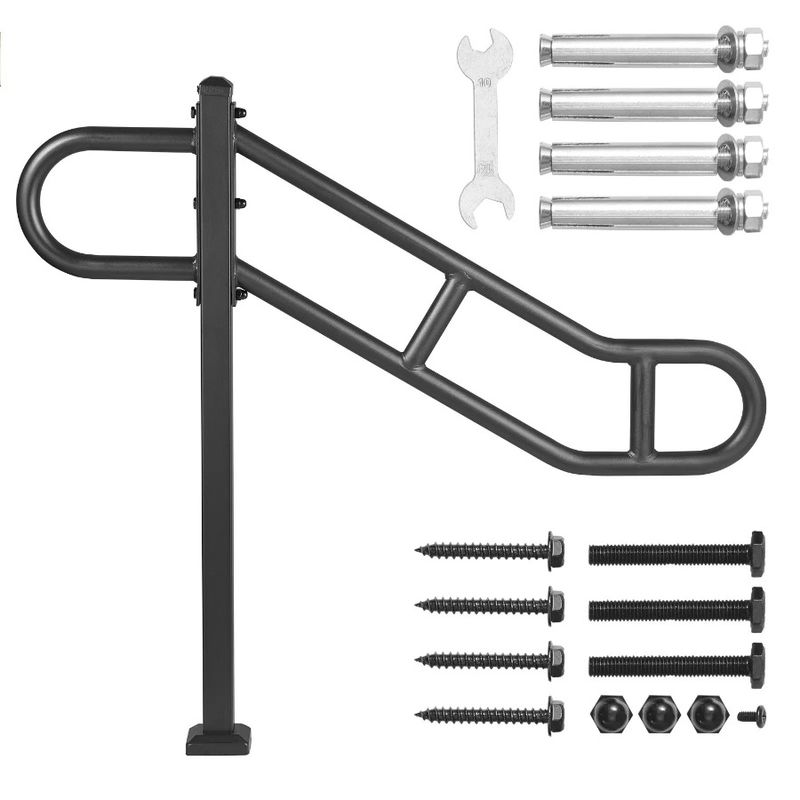 Outdoor Stair Handrail Mount 13 Single 40.5 For Handrail Floor Post Step_voghion.com