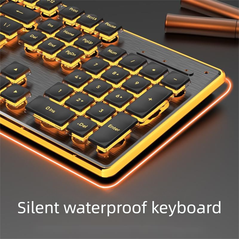 Wired Mechanical Feel Keyboard Waterproof Silent Ultra-thin Gaming E-sports Office Typing Desktop Laptop_voghion.com