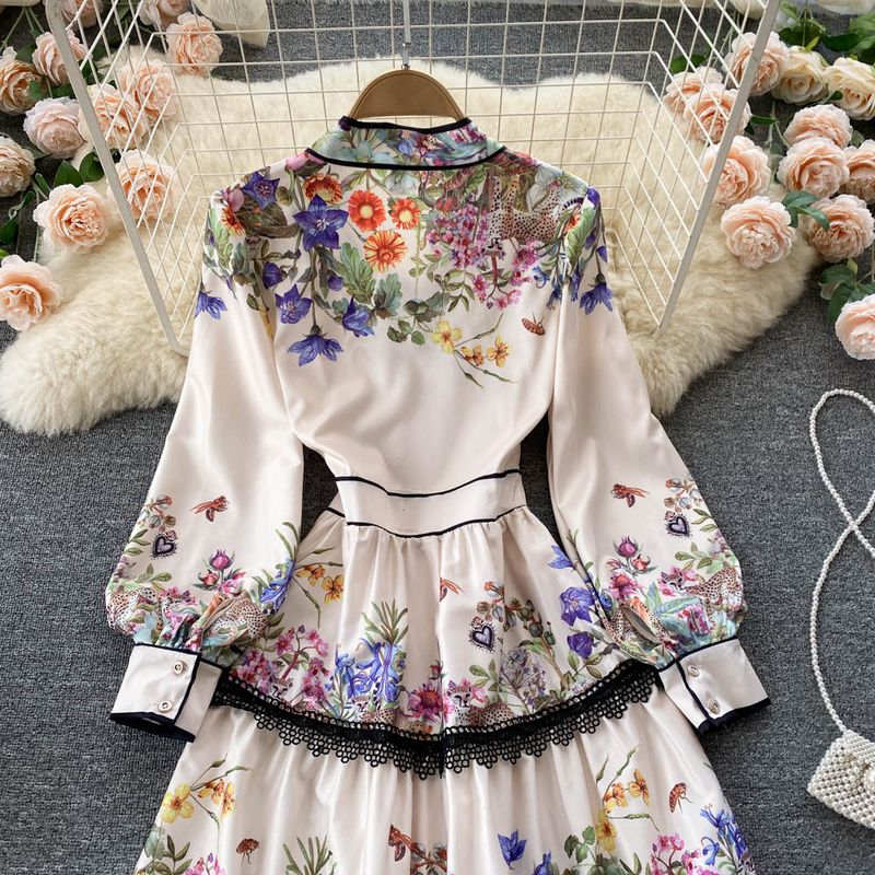 Women's bow tie and waist slimming lace over-the-knee long skirt_voghion.com