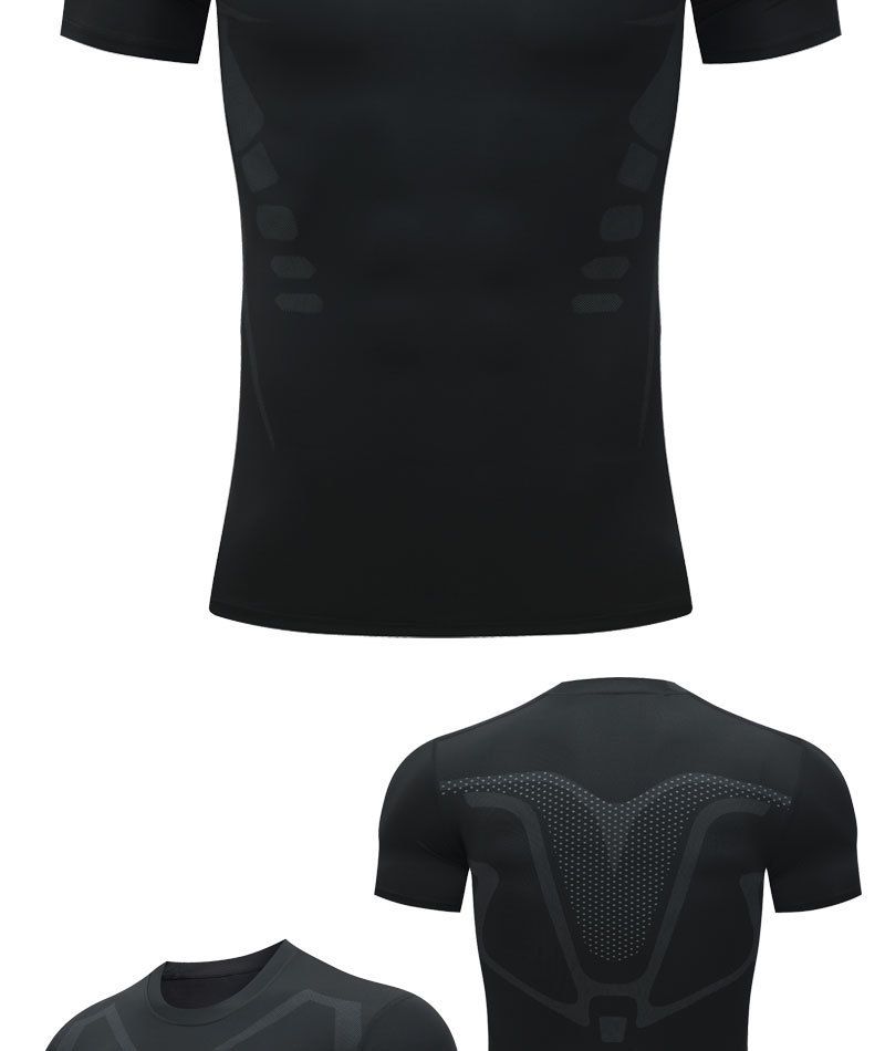 Pantaloni sportivi da uomo in stile americano, a maniche corte, a rapida asciugatura, per corsa, ciclismo, compressione, alta elasticità_voghion.com