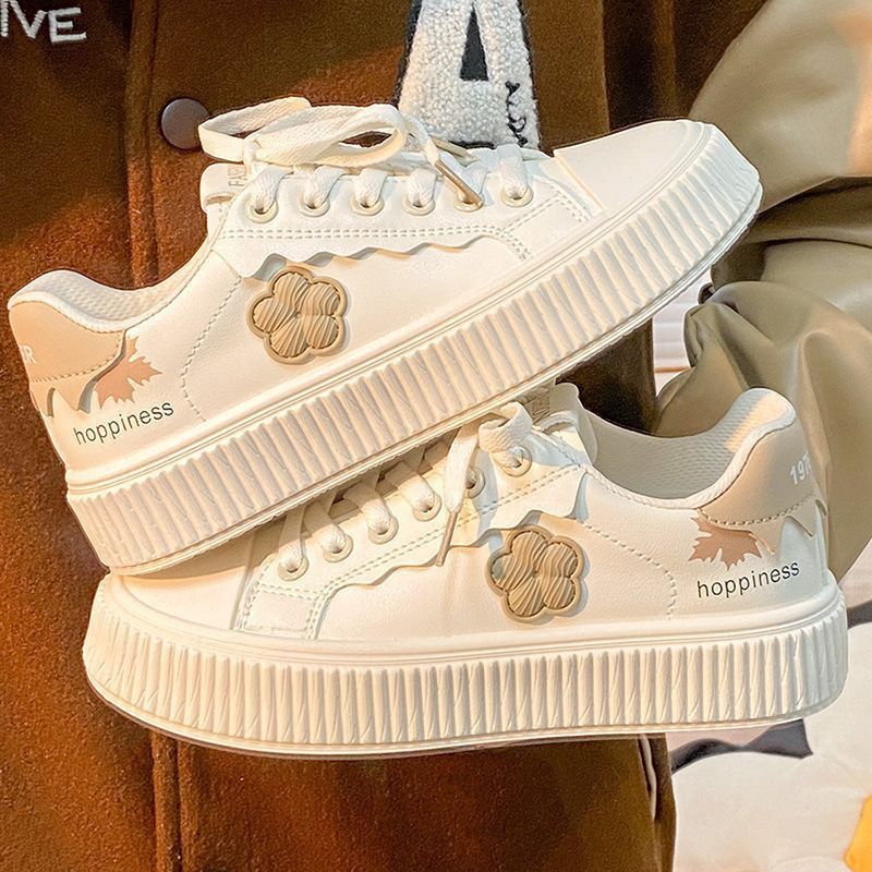 Scarpe bianche abbinate da donna, nuove scarpe bianche traspiranti, versatili, leggere, che aumentano l'altezza delle celebrità di Internet_voghion.com