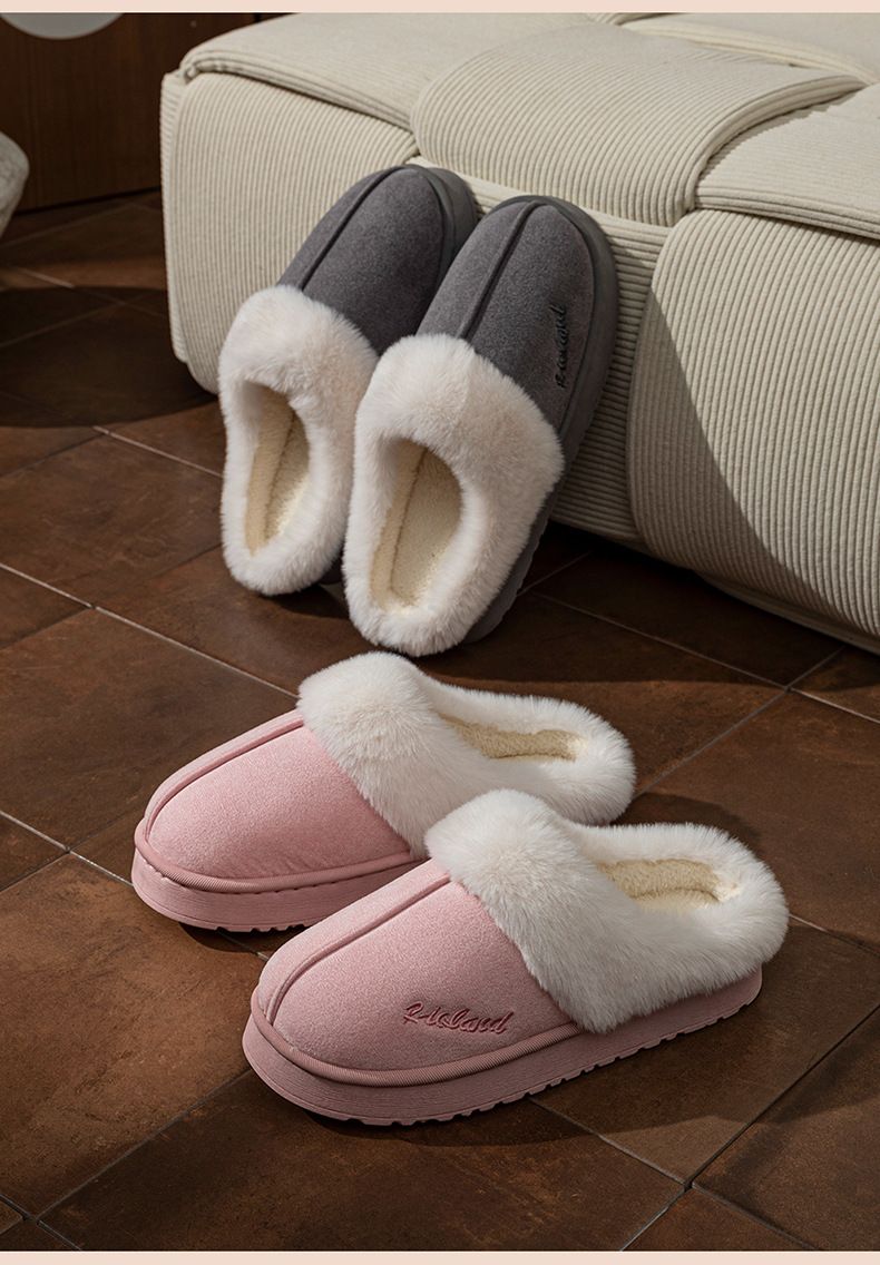 Cozy Plush-Lined House Slippers For Women - Non-Slip Indoor Slides With Thick EVA Sole (16 Colors & 5 Sizes, Machine-Washable)_voghion.com
