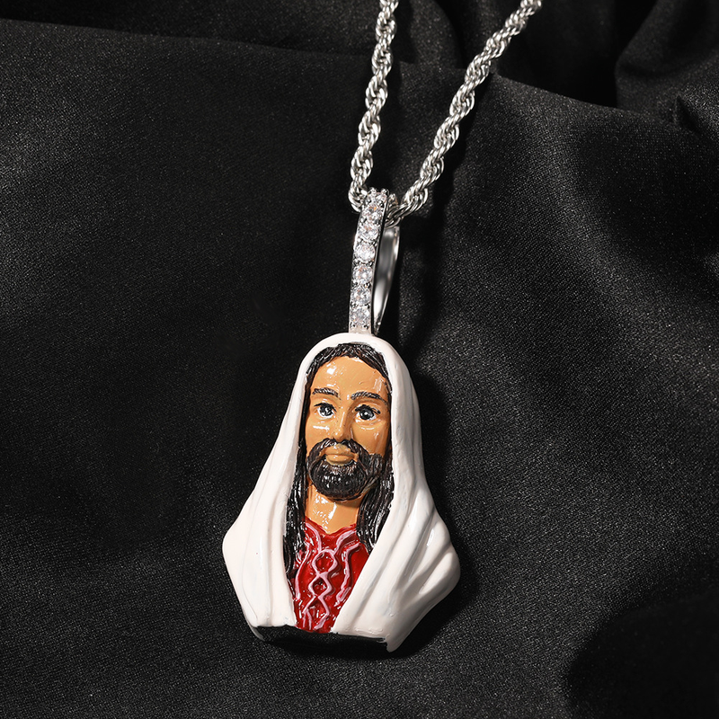 Nuovo ciondolo personalizzato hip-hop con zircone intarsiato in rame e smalto da uomo, accessorio alla moda_voghion.com